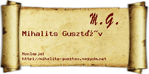 Mihalits Gusztáv névjegykártya
